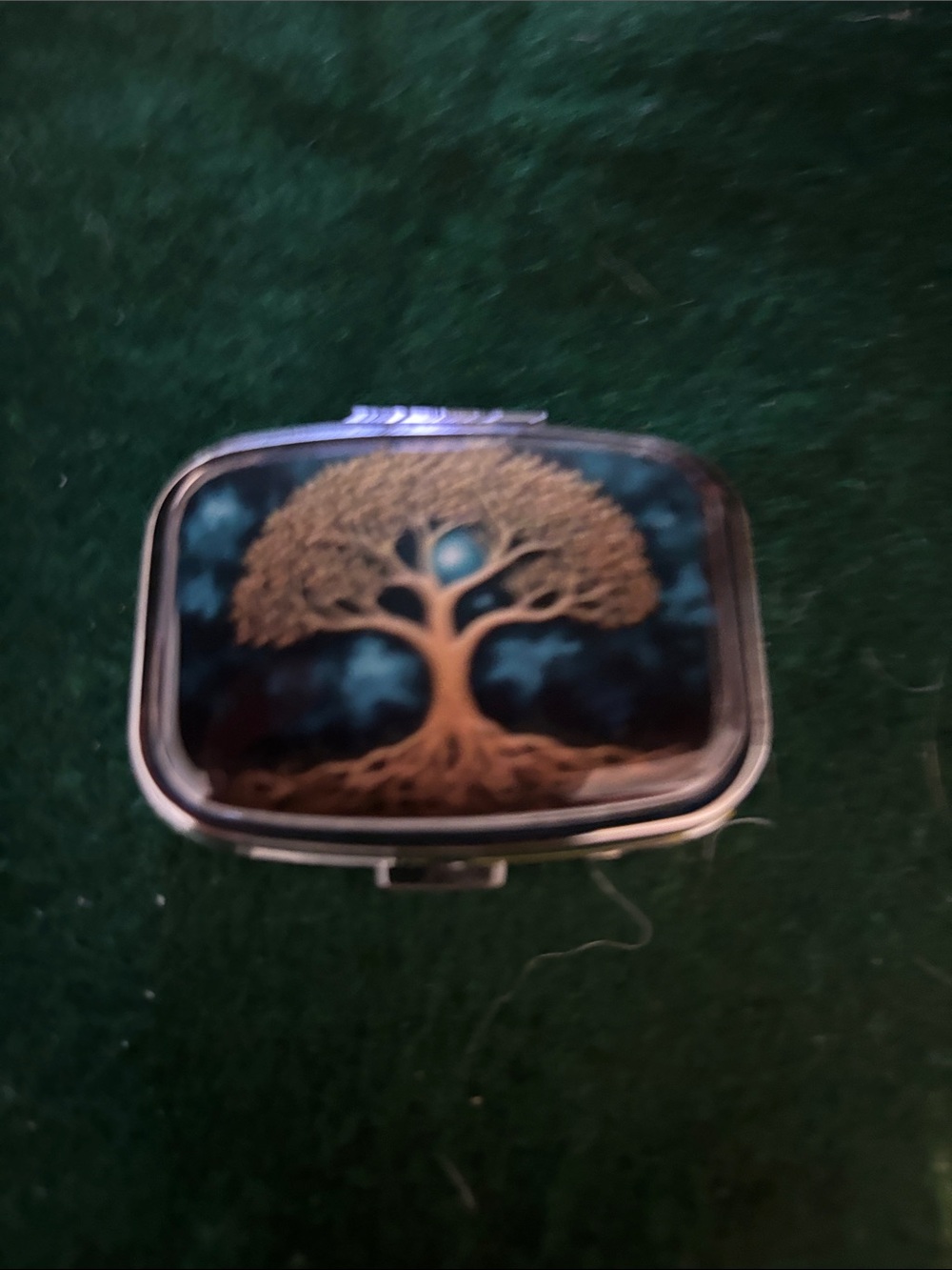 Tree of Life Decorative Trinket Box - Teal and Brown
